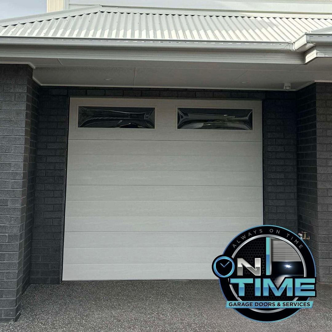 White garage door installation